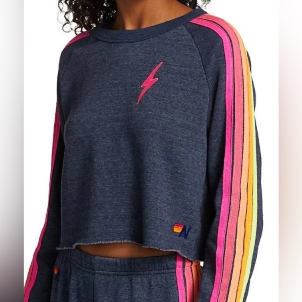 Aviator Nation crop. Neon pink, yellow, and orange. BRAND NEW!